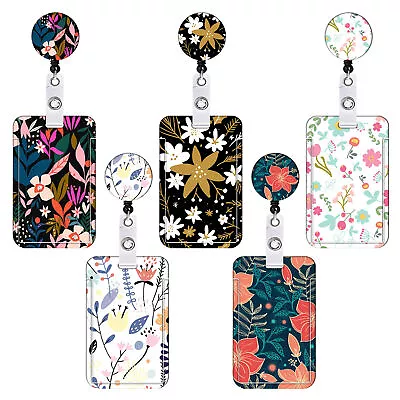 Id Badge Holder 360-degree Rotatable Decorative Floral Vintage Badge Reel Name • $27.83