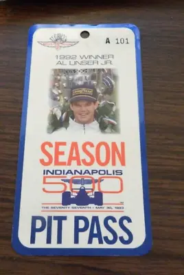 1993  Indianapolis 500 Season Pit Pass Credential Indy 500 Al Unser Jr. • $9.99