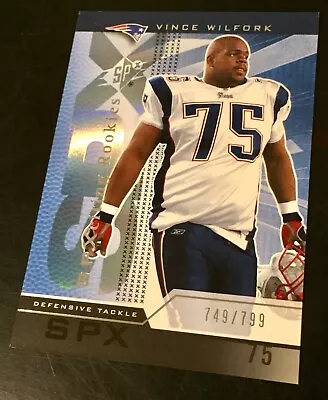 2004 SPX #190 Vince Wilfork True RC 749/799 Miami Patriots HOF • $15.99