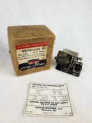 Vintage 1938 Cutler Hammer Motor Control 505 Original Box 9575H634B Relay Coil • $59.95