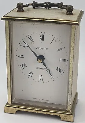 Vintage Metamec Carriage Clock Metal Body Battery Powered Working • £11
