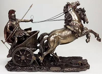 14  Achilles In Roman Gladiator Chariot Sculpture Statue Bronze Color • $179.78