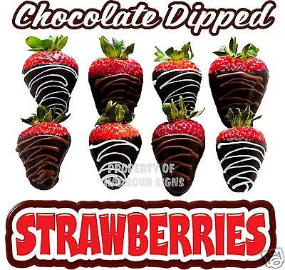 Chocolate Dipped Decal 24  Covered Strawberries Concession Cart Food Truck  • $53.99