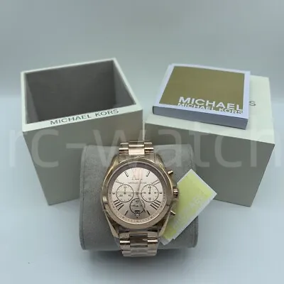 Michael Kors MK5503 Bradshaw Rose Gold Chronograph Stainless Steel Women's Watch • $97