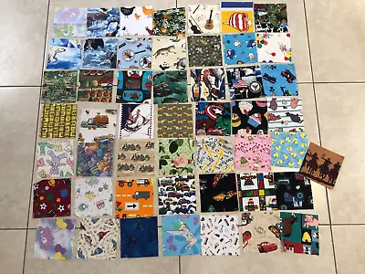 50 Kids I Spy 5  Quilt Fabric Squares Novelty Cotton Charms All Different • $24.99