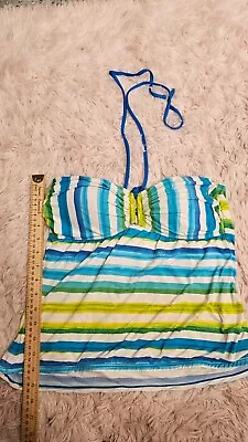 La Blanca By Rod Beattie Women's Multicolor Nylon Striped Tankini Top Size 10 • $14