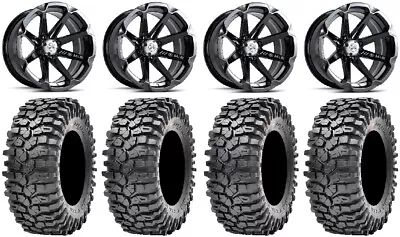 MSA Black Diesel 14  Wheels 30  Roxxzilla 396 Tires Kawasaki Teryx Mule • $1536.60