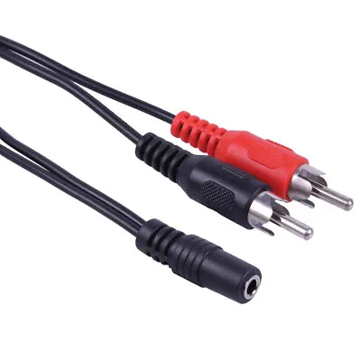 £1.97 • Buy 3.5mm Jack Female Socket To 2 RCA Phono Plugs Adapter Y Splitter Cable Lead