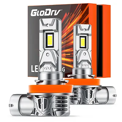 GloDrv H11 H9 LED Headlight Bulbs Low Beam Super Bright 6000K White Fanless 60W • $27.96