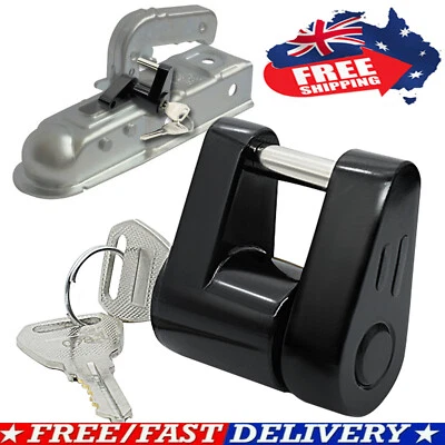 $16.99 • Buy Trailer Hitch Coupling Lock Anti Theft Latch Type Ball Caravan Pin Lock Black