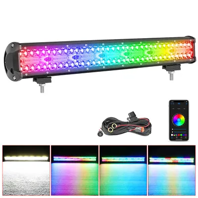$89.99 • Buy 20  LED LIGHT BAR RGB Changing Chasing Strobe Bluetooth Driving Offroad DT Wire
