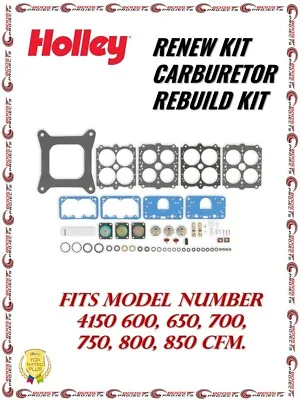 Holley Renew Carburetor Rebuild Kit Model Number 4150 600650700750800850CFM • $100.77
