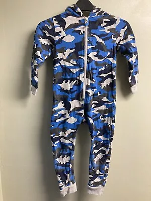 All In One Matalan Dinosaur Camouflage Pyjamas Age 4-5 Years • £3