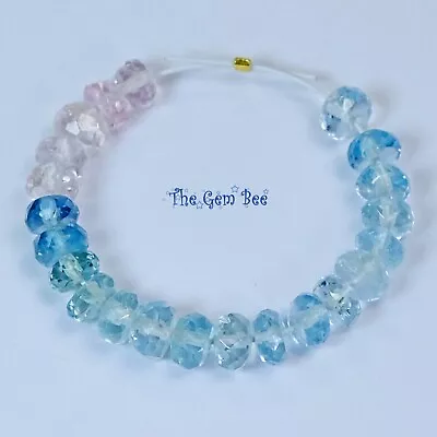 3.5-3.8mm Beryl Santa Maria Aquamarine Pink Morganite Faceted Rondelle Bead 2.2  • $24.99