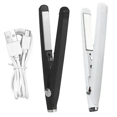 Mini Flat Iron For Short Hair 2 In 1 Hair Straightener And Curler Travel Size • £14.79