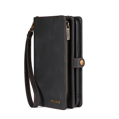 Multi-Function Samsung Leather Magnetic Phone Case Card Holder Wallet Wrist Band • $18.39