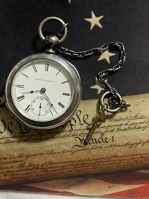 1878 Beautiful Elgin 11j 18s Model 1 Grade 13 Key Wind Pocket Watch Running! • $125