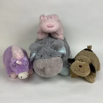 $29.95 • Buy Pillow Pets Lot Of 4 - Unicorn 11in - Pig 11in - Dog 11” - Elephant 18in