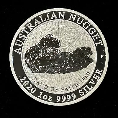 2020 Australian Nugget  Hand Of Faith  1oz .999 Fine Silver Original Capsule • $42