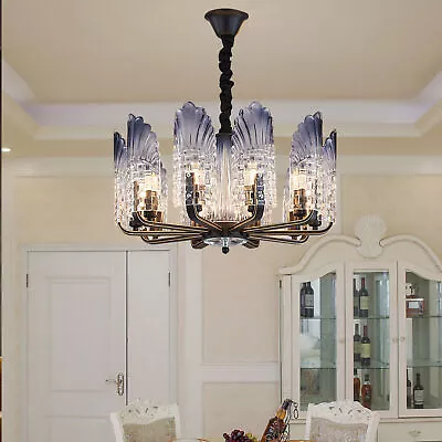 LED Crystal Glass Pendant Lamp Chandelier Ceiling Light 10-Light Modern Elegant • £199