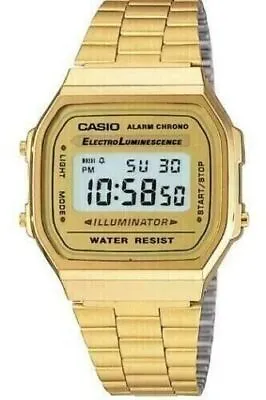 £12.49 • Buy Genuine CASIO Retro Classic Unisex Digital Steel GOLD/SILVER T Watch- A168WG-9EF