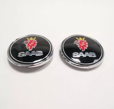 Saab Carbon Bonnet Boot Trunk Pack Set 2 Badge Emblem 93 95 9-3 9-5 Replacement • $20.64