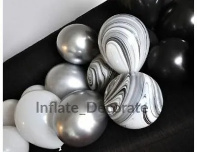 £4.99 • Buy 10  Metallic Balloons Chrome Wedding Birthday PROM WELCOME HOME12  Marble Baloon
