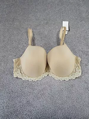 Wacoal Bra 40D Beige Floral Lace Trim Lined Underwire NEW • $29.99