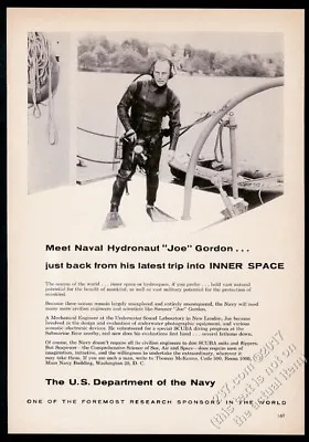1961 US Navy Scuba Diver Frogman Photo Engineer Recruiting Vintage Print Ad • $37