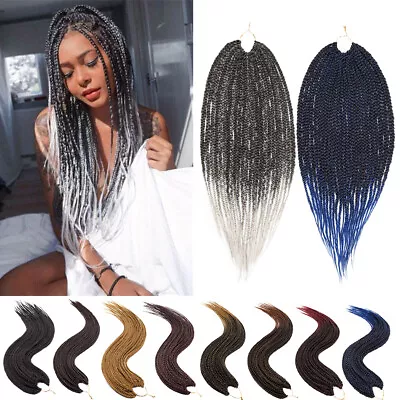 3X Micro Box Braids Crochet Braid Pre-looped Hair Extensions Long Braids Hair US • $8.47