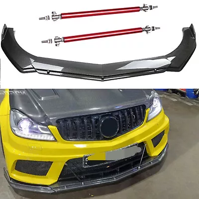 For Mercedes Benz C63 AMG W204 Car Front Bumper Lip Splitter Carbon Fiber • $69.99