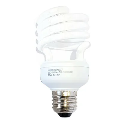 20w Energy Saving E27 ES Edison Screw Warm White Light Bulb Spiral Shape Lamp • £5.99