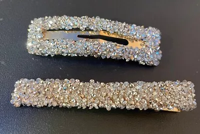 £3.99 • Buy 💖 2 Silver Glitter Diamante Jewels Hair Clip Grip Slide Party Wedding Cruise