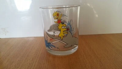 £4.99 • Buy Vintage Simpsons Nutella Glass,  Lisa And Maggie Dolphins 2000
