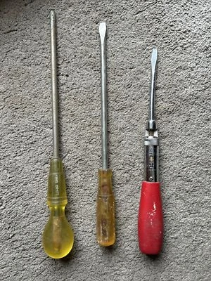 Old Vintage Larger Size Screwdrivers - 3 - Plastic Handles - Used • £9.99
