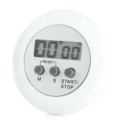 White Digital Kitchen Timer Magnetic Clip Chef Restaurant Count Down Stopwatch  • £3.49