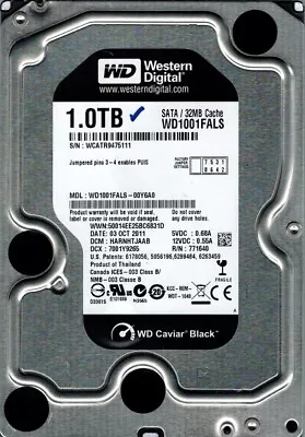 WD1001FALS-00Y6A0 Western Digital DCM: HARNHTJAAB 1TB • $174.81