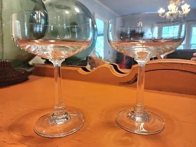 Vintage Champagne Coupe Crystal Stemware Set Of 2 • $17