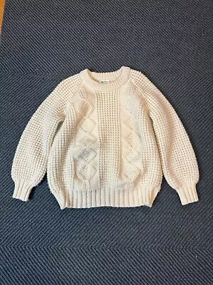 Vintage Lisheen Irish Fisherman Cable Knit Wool Sweater Sz M • $40