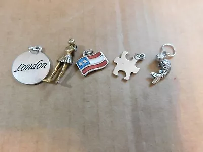 VTG Silver Tone Lot Of 5 CHARMS LOOK • $3