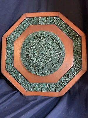 Vintage Mayan Aztec Sun Calendar Mexican Wall Hanging Art Decor 13.5” • $49.95