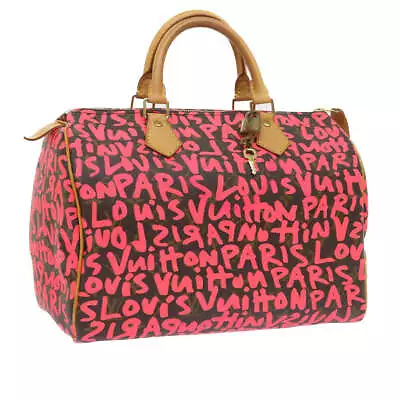 LOUIS VUITTON Monogram Graffiti Speedy 30 Hand Bag Pink M93704 LV Auth 56156A • £2960