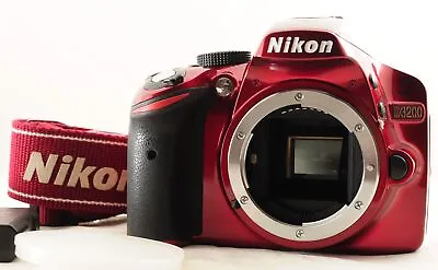 N.MINT Nikon D3200 24.2MP Digital SLR DSLR Camera 5968 Shutter Body Only Red JP • $431.20