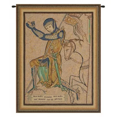 Croise Genoux Knight Of The Cross Medieval European Woven Tapestry Wall Hanging • $104.99