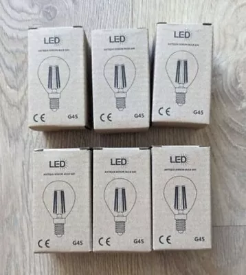 6 Pack 4W E14 G45 Small Edison Screw LED Filament Bulb Non-dimmable • £0.99