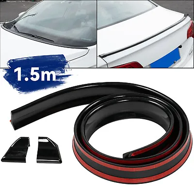 Universal 4.9ft Glossy Black Rear Car Roof Tail Trunk Spoiler Wing Lip Trim Kits • $16.55