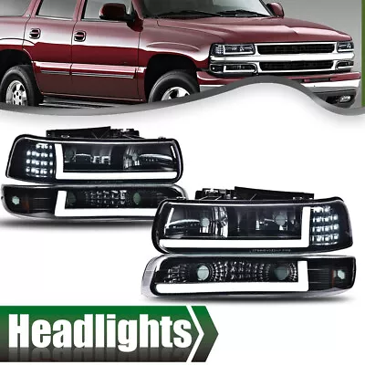 Fit For 99-02 Chevy Silverado 00-06 Tahoe LED DRL Bar Headlights & Bumper Lamps  • $89.80