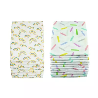 MuslinZ 12PK Baby Muslin Squares 70cms 100% Pure Soft Cotton Confetti & Rainbow • £19.99