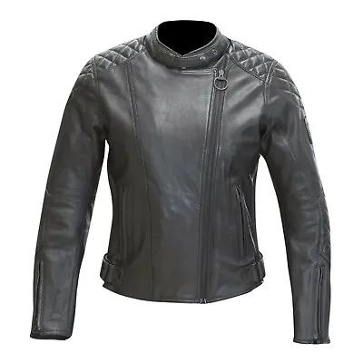 £75 • Buy Merlin Hadley Ladies Black Leather Motorcycle  Biker Jacket Size Uk 10 Reduced