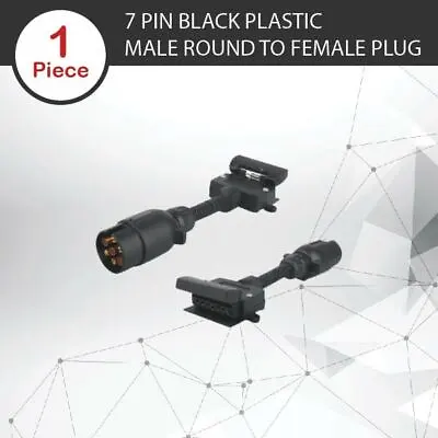 $13.90 • Buy Trailer Plug 7 Pin Round Male To Flat Female Plastic Plug